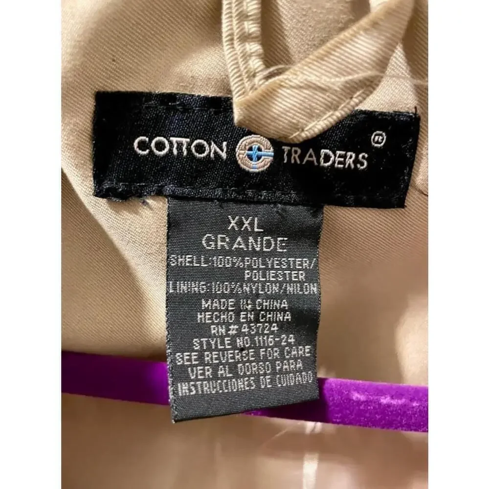 XXL Men's Cotton Traders Beige Lightweight casual Bomber Jacket